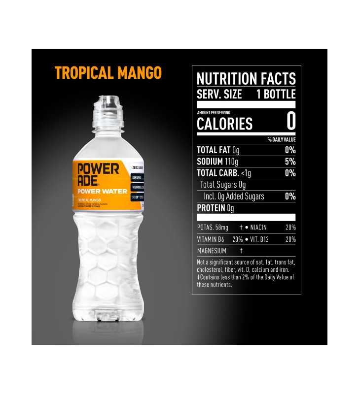 Powerade Power Water Tropical Mango 20 Fl Oz Single Bottle