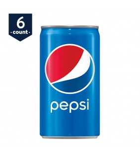 Pepsi Soda Mini Cans, 7.5 oz Cans, 6 Count