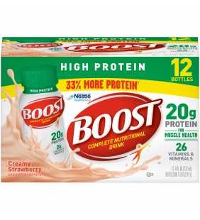 Boost High Protein Nutritional Drink, Creamy Strawberry, 8 FL OZ, 12CT