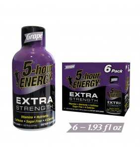 5-hour ENERGY® Shot, Extra Strength, Grape, 1.93 oz, 6 Pack