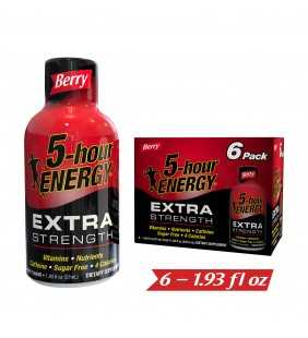 5-hour ENERGY® Shot, Extra Strength, Berry, 1.93 oz, 6 Pack