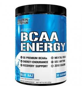 Evlution Nutrition BCAA Energy Powder, Blue Raz, 30 Servings