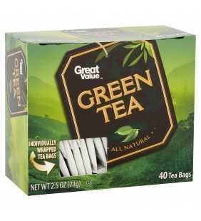 Great Value Green Tea, Tea Bags, 40 Ct