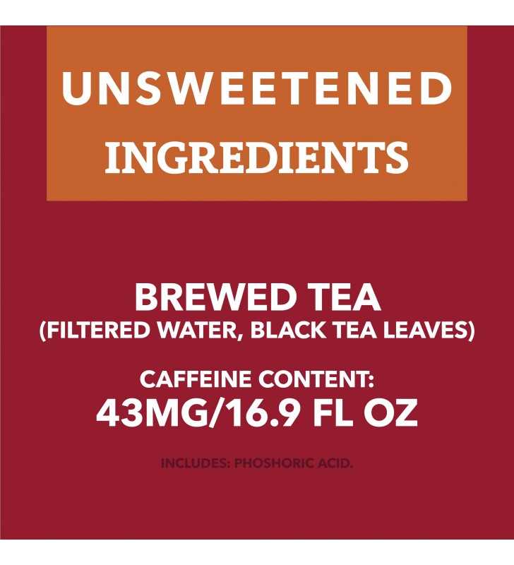 Gold Peak Unsweetened Black Iced Tea Drink, 16.9 fl oz, 6 Pack