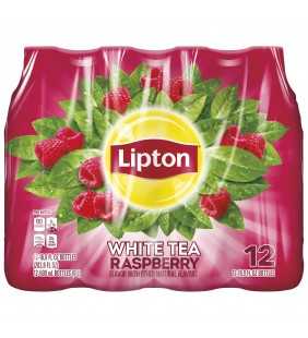 Lipton Iced Tea, Raspberry White Tea, 16.9 Fl Oz, 12 Count