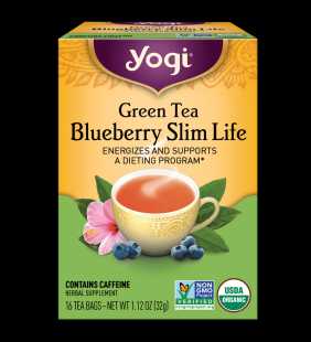 Yogi Tea, Green Tea Blueberry Slim Life Tea, Tea Bags, 16 Ct