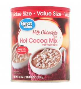 Great Value Hot Cocoa Mix, Milk Chocolate with Marshmallows, Value Size, 40 oz