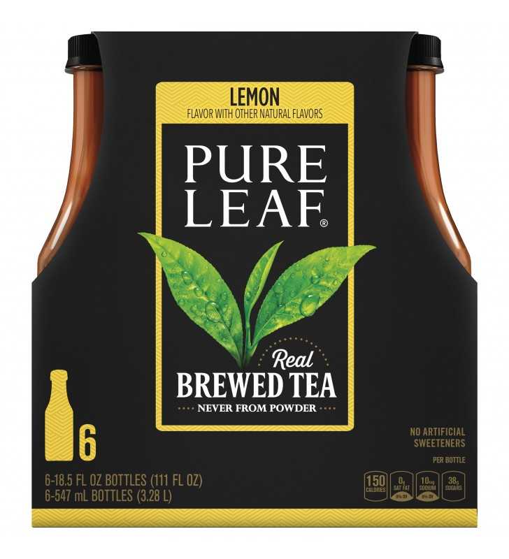 Pure Leaf Sweetened Iced Tea, Lemon, 18.5 oz Bottles, 6 Count