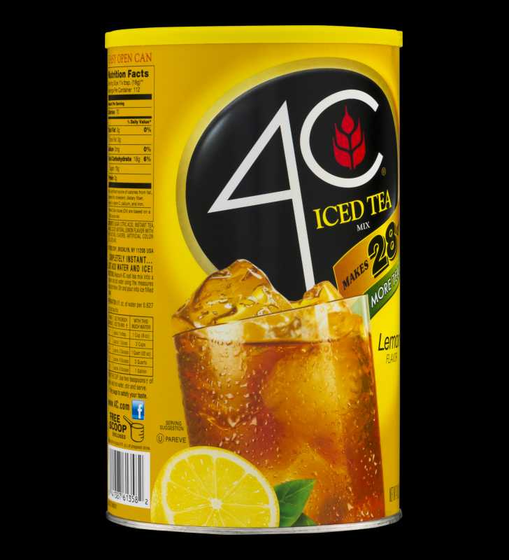 4C Iced Tea Mix with Natural Lemon Flavor Makes 28 Quarts 74.2oz Can