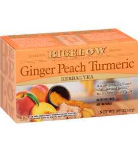 Bigelow Ginger Peach Turmeric, Herbal Tea, Tea Bags, 18 Ct