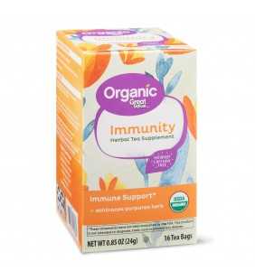 Great Value Organic Herbal Tea Supplement, Immunity, 0.85 oz, 16 Count