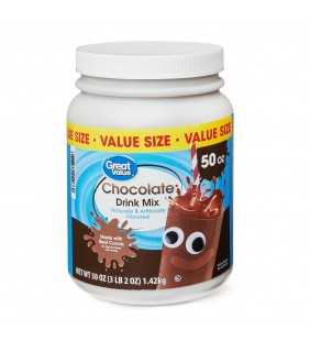 Great Value Chocolate Drink Mix, Value Size, 50 oz