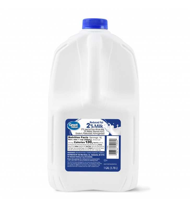 Great Value 2% Reduced-Fat Milk, 1 Gallon, 128 Fl. Oz.