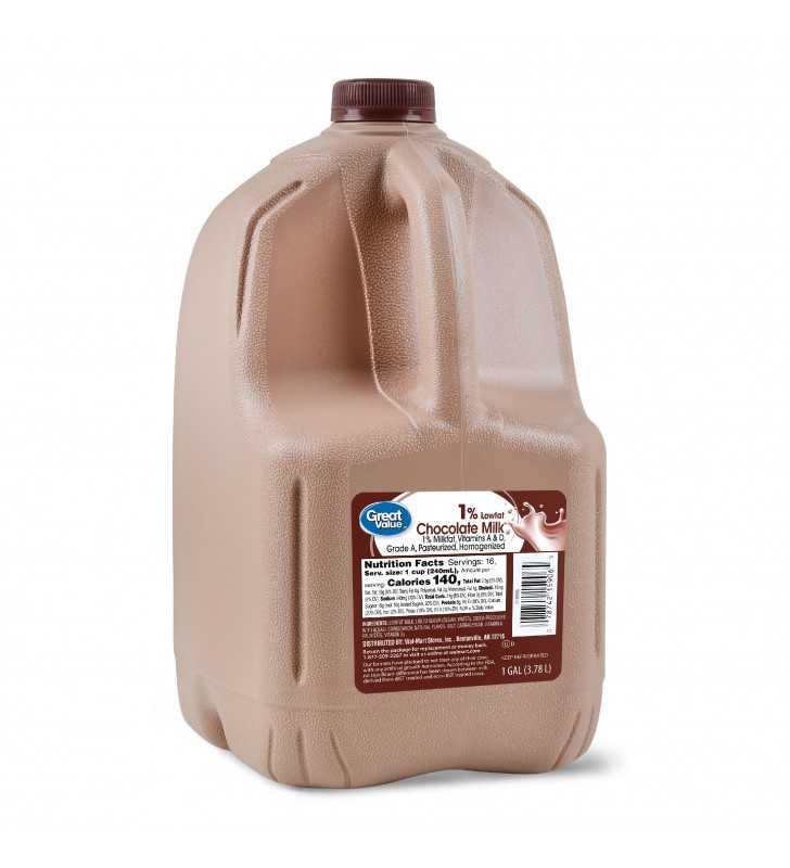 Great Value 1% Low Fat Chocolate Milk, Gallon, 128 fl oz