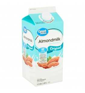 Great Value Original Almondmilk, 1/2 gal