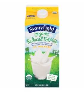 Stonyfield Organic 2% Reduced Fat Milk, Half Gallon