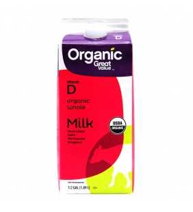 Great Value Organic Whole Milk, Half Gallon