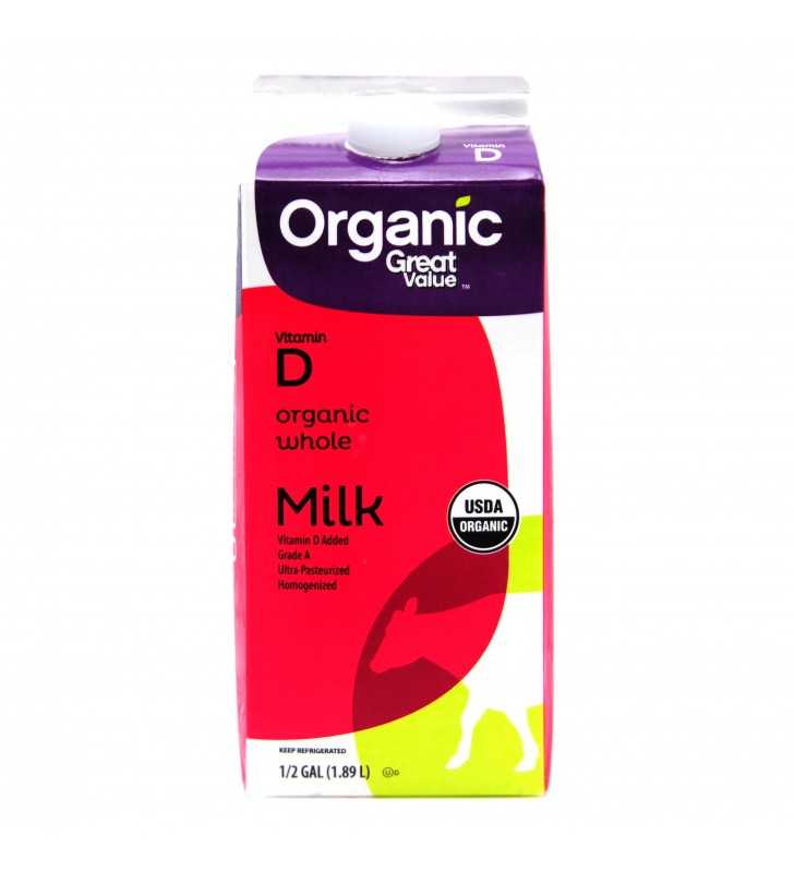 Great Value Organic Whole Milk Half Gallon