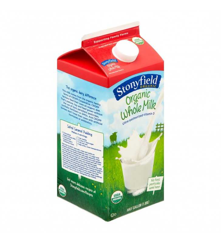 Stonyfield Organic Whole Milk Half Gallon