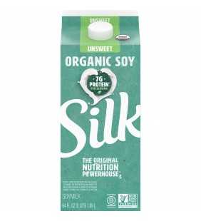 Silk Organic Unsweetened Soymilk, Half Gallon