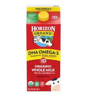 Horizon Organic Whole DHA Omega-3 Milk, Half Gallon