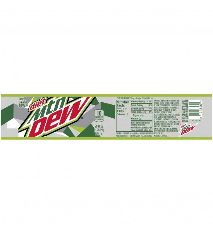 Diet Mtn Dew Soda 20 fl. oz. Bottle