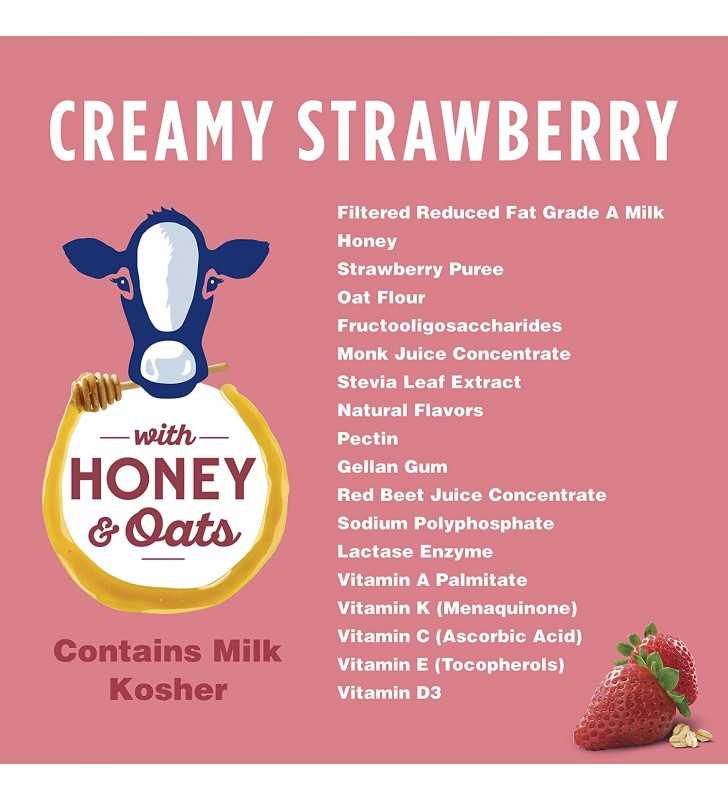 Fairlife Smart Snacks Creamy Strawberry Nutrition Shake, with Honey & Oats, 8 Fl Oz