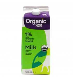 Great Value Organic 1% Low-Fat Milk, Half Gallon