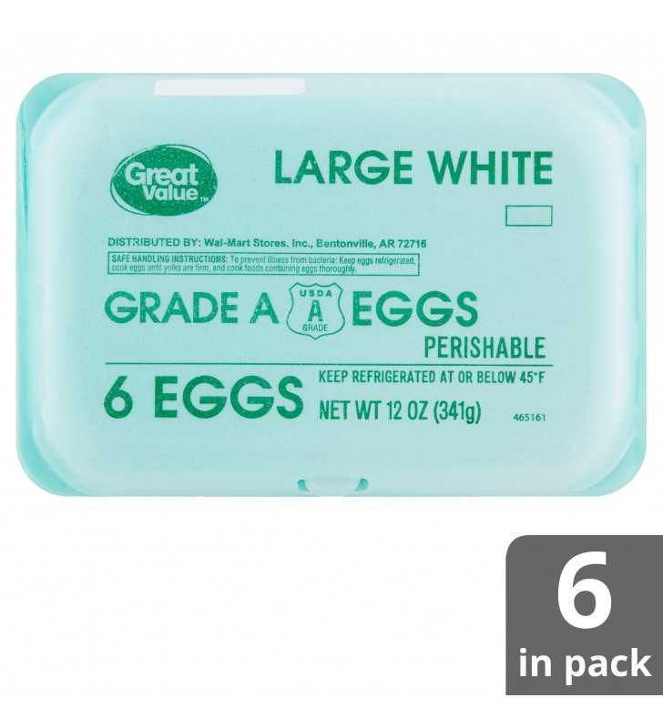 Great Value Large White Eggs, 12 Count