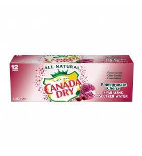 Canada Dry All Natural Sparkling Pomegranate Cherry Seltzer Water, 12 Fl. Oz., 12 Count