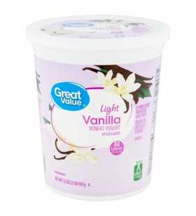 Great Value Light Vanilla Nonfat Yogurt, 32 oz