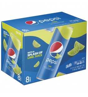 Pepsi Soda, Lime, 12 Fl Oz, 8 Count