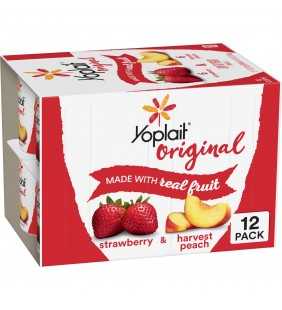 Yoplait Yogurt, Strawberry & Harvest Peach, 12 ct, 72 oz