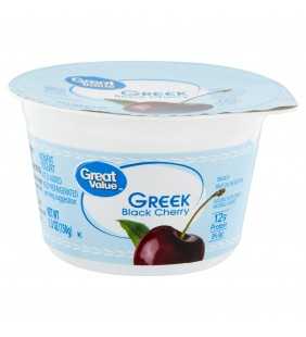 Great Value Greek Black Cherry Nonfat Yogurt, 5.3 oz