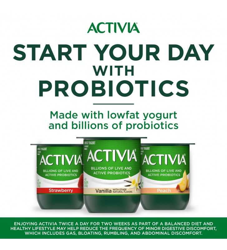 Activia Lowfat Probiotic Vanilla Yogurt, 4 Oz. Cups, 4 Count