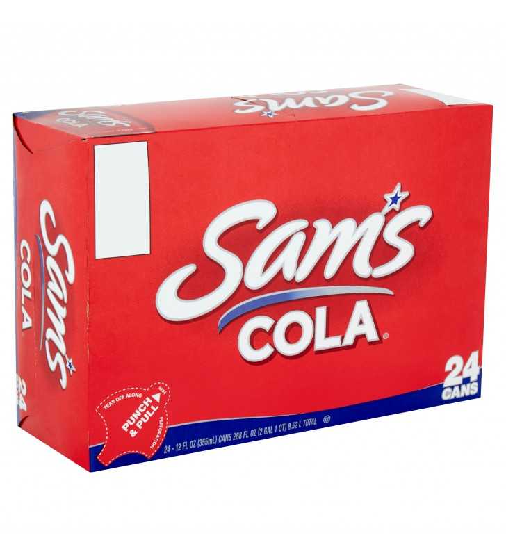 Sam's Cola Soda Pop, 12 fl oz, 24 Pack Cans