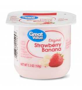 Great Value Original Strawberry Banana Lowfat Yogurt, 5.3 oz