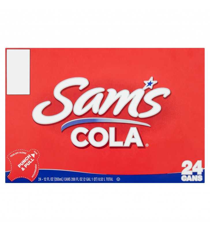 Sam's Cola Soda Pop, 12 fl oz, 24 Pack Cans