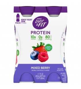 Dannon Light & Fit Protein Mixed Berry Nonfat Yogurt Drink, 7 fl oz, 4 count