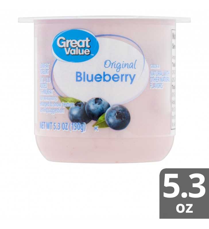Great Value Original Blueberry Lowfat Yogurt, 5.3 oz