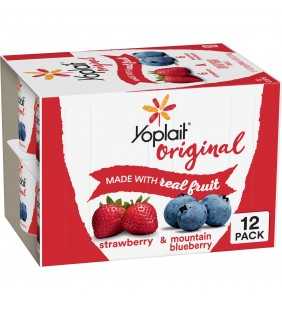 Yoplait Original Yogurt Strawberry/Mountain Blueberry 72 oz 12 Ct