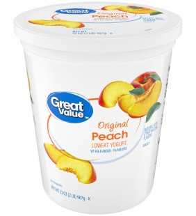 Great Value Original Peach Lowfat Yogurt, 32 oz