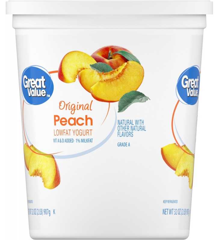 Great Value Original Peach Lowfat Yogurt, 32 oz