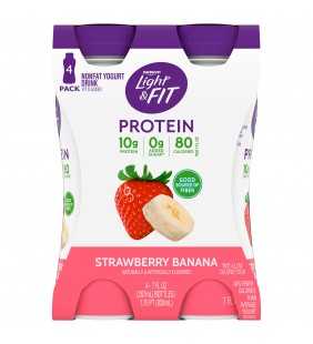 Dannon Light & Fit Strawberry Banana Nonfat Yogurt Drink, 7 fl oz, 4 count