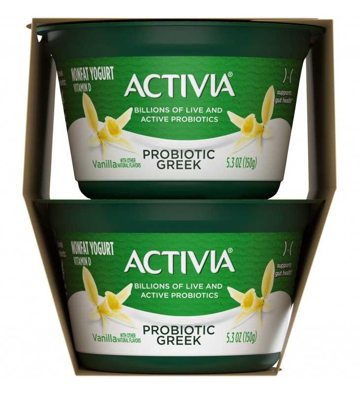 Activia Nonfat Probiotic Vanilla Yogurt, 4 Oz. Cups, 4 Count