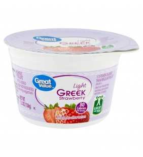 Great Value Light Greek Strawberry Nonfat Yogurt, 5.3 oz