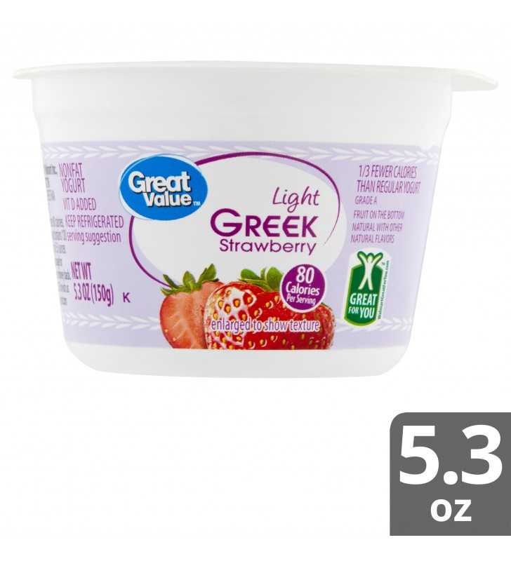 Great Value Light Greek Nonfat Yogurt Strawberry Nutrition Facts ...