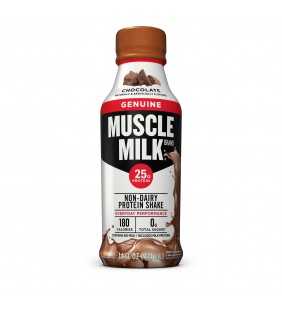 Muscle Milk Genuine Protein Shake, Chocolate, 25g Protein, 14 oz Bottle