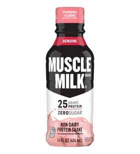 Muscle Milk Genuine Protein Shake, 25g Protein, Strawberries 'N Creme, 14 Fl Oz