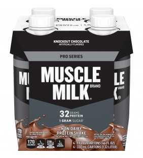 Muscle Milk Pro Series Protein Shake, 32g Protein, Knockout Chocolate, 11 Fl Oz, 4 Count